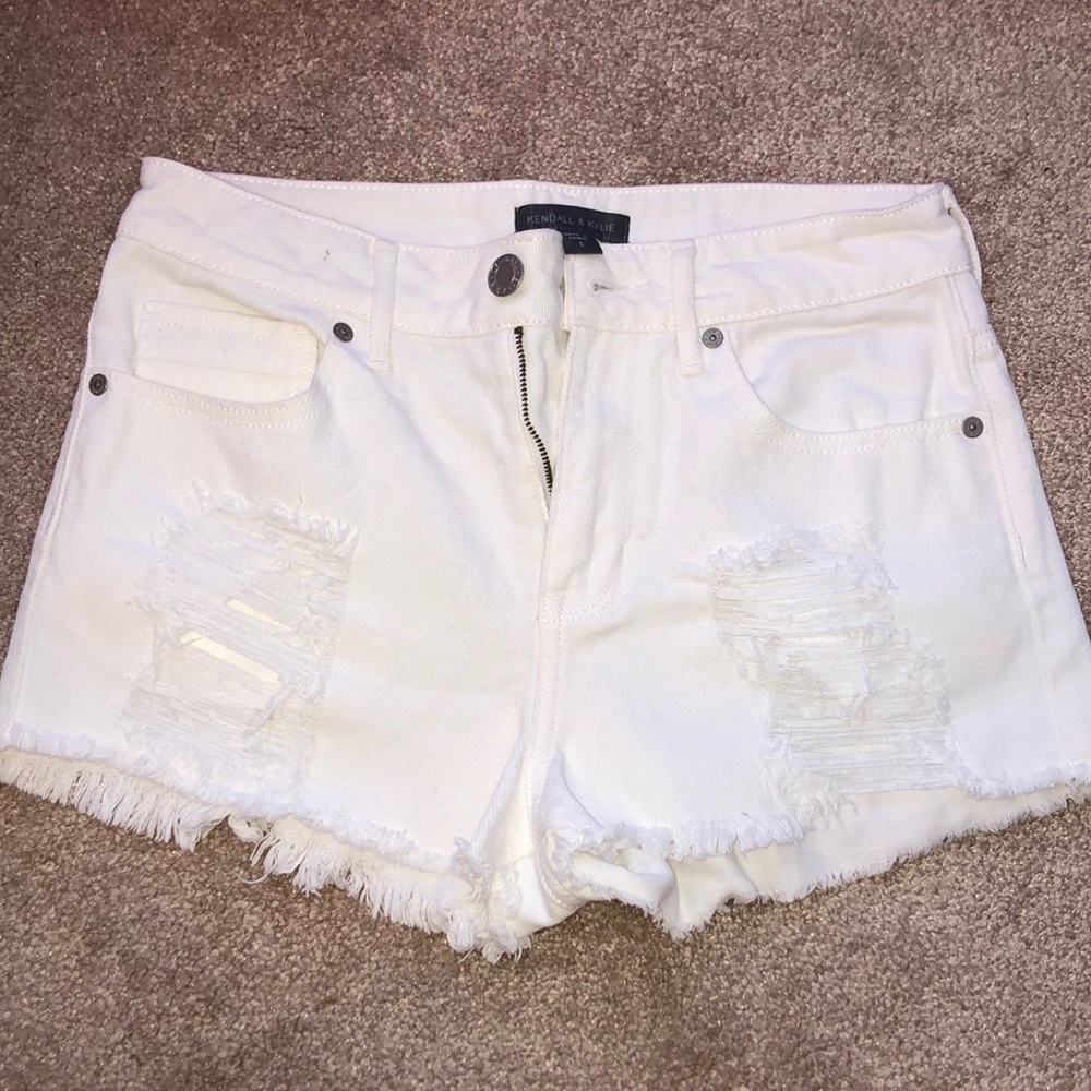 Kendall & Kylie White High-waisted Jean Shorts